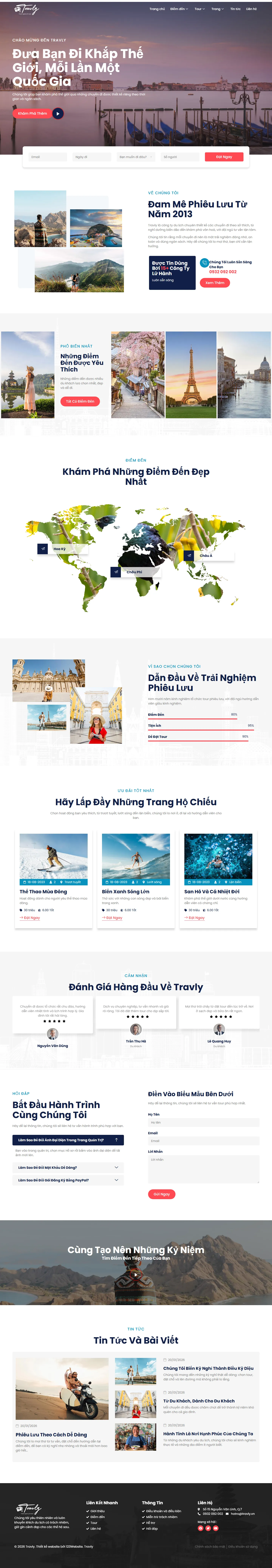 Mẫu website du lịch – Travly