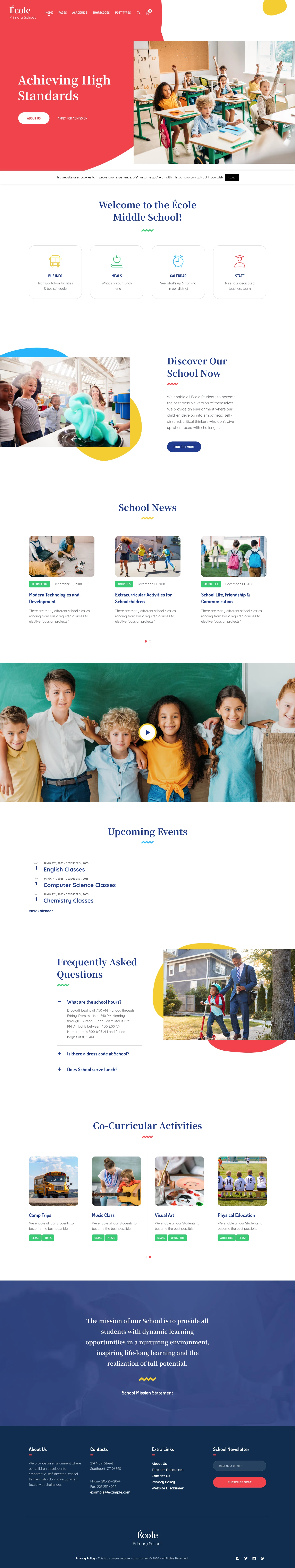 Mẫu website trường THCS – Ecole