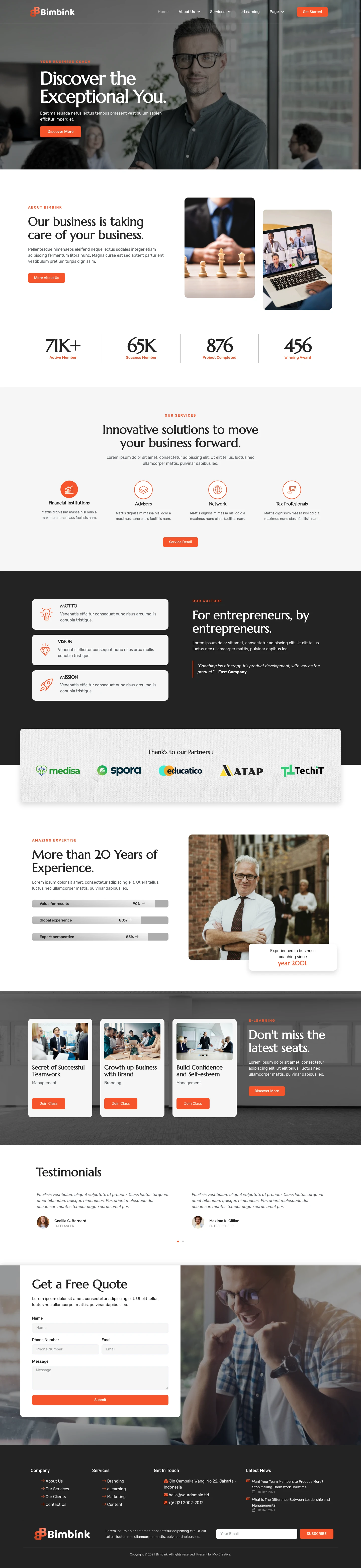 Mẫu website tư vấn – Bimbink