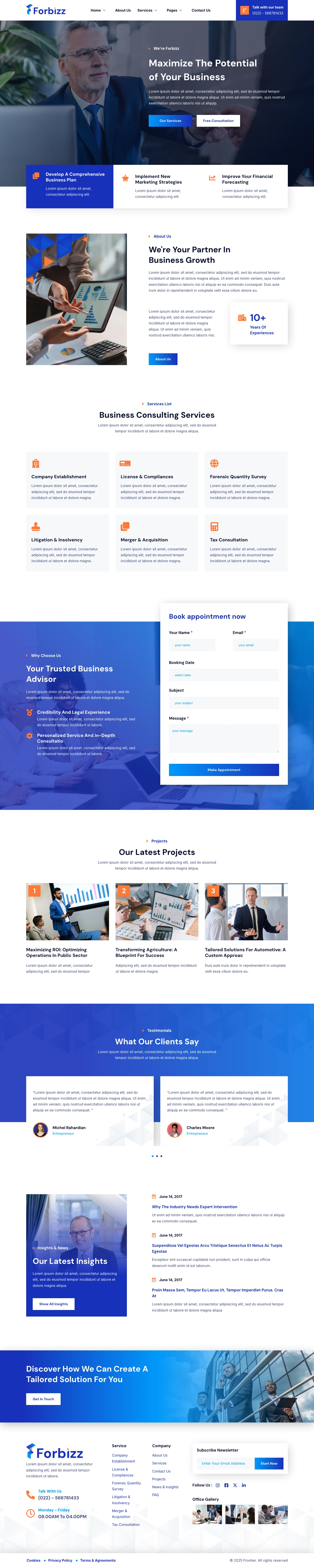 Mẫu website tư vấn – Forbizz