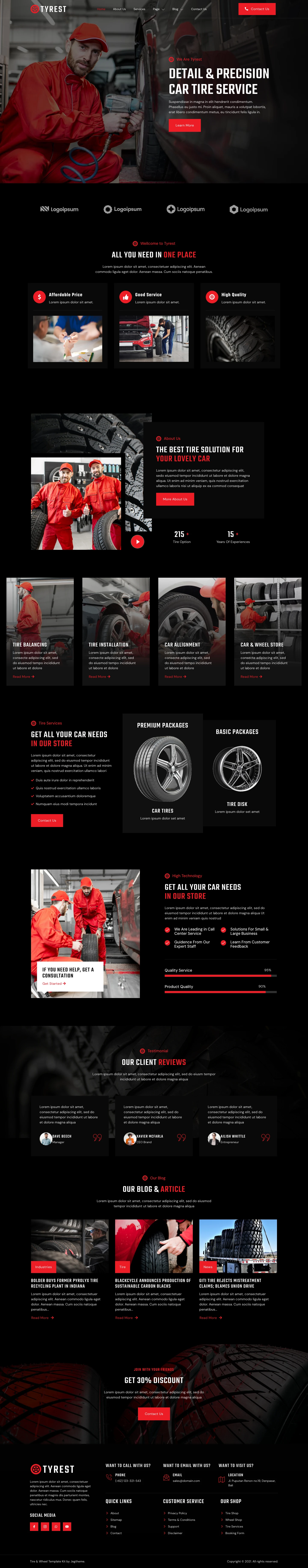 Mẫu website phụ tùng ô tô – Tyrest