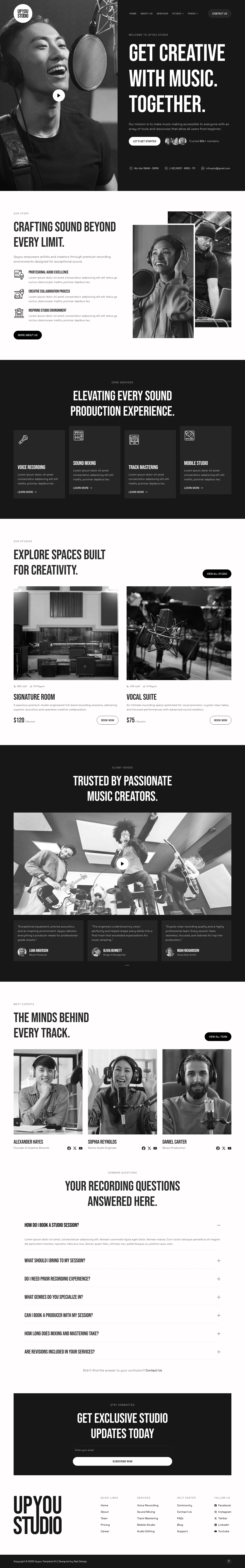 Mẫu website âm nhạc – Upyou