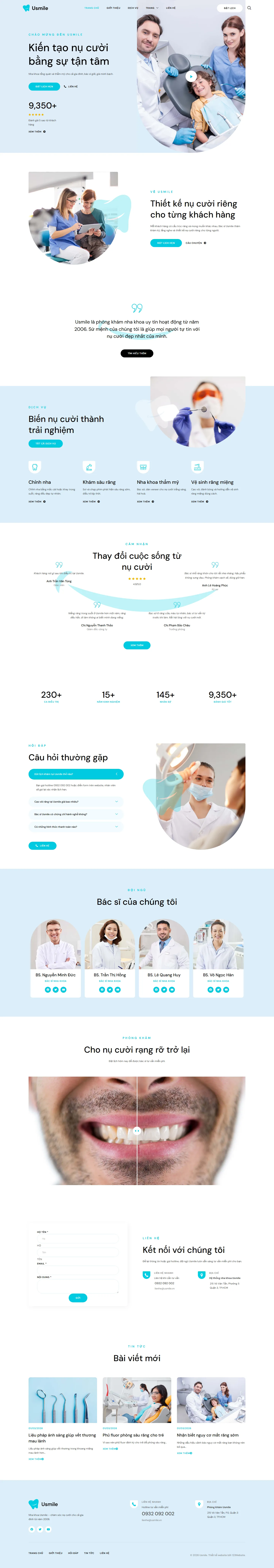 Mẫu website nha khoa – Usmile