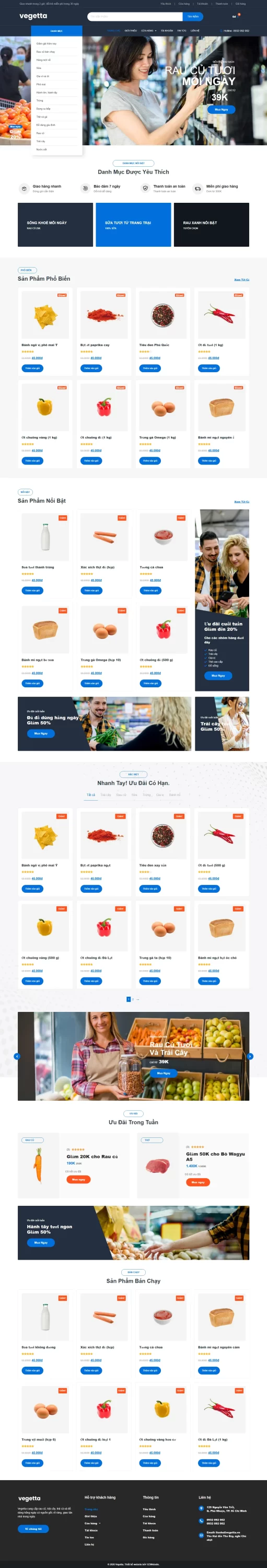 Mẫu website siêu thị online – Vegetta