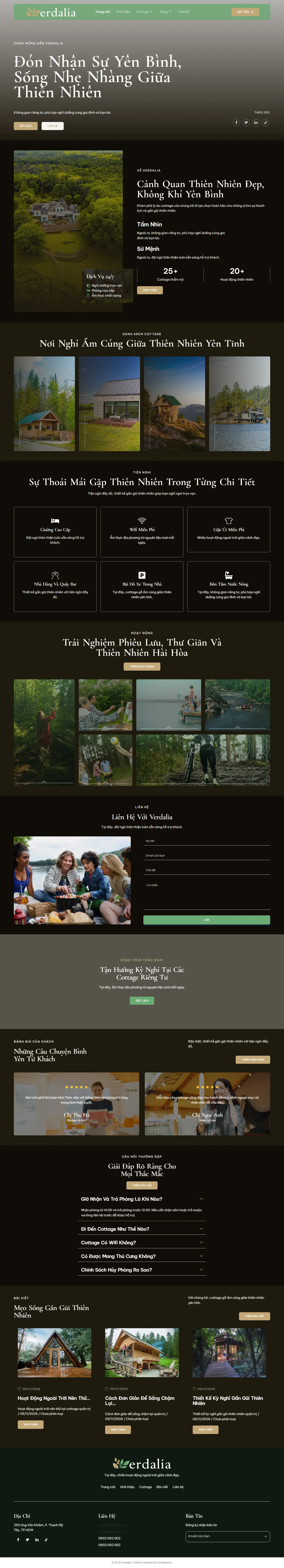 Mẫu website homestay – villa – Verdalia