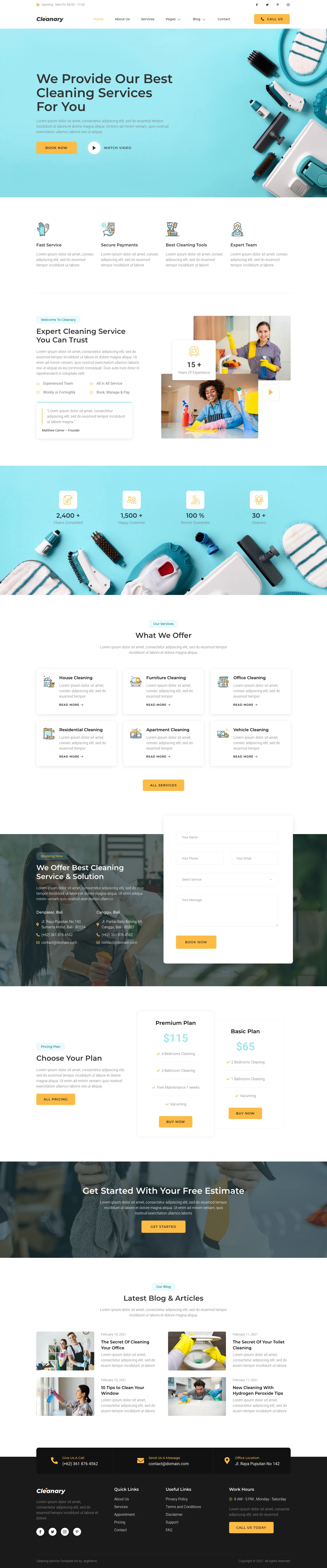 Mẫu website vệ sinh công nghiệp – Cleanary