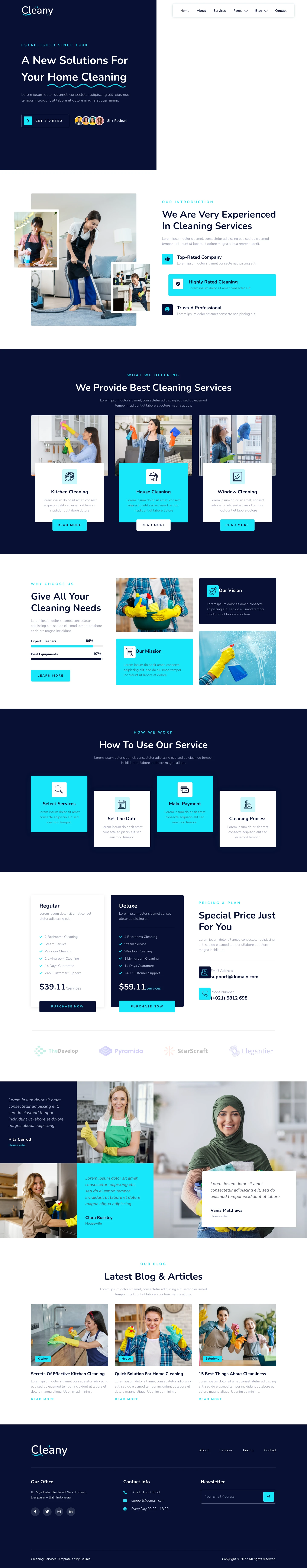 Mẫu website vệ sinh công nghiệp – Cleany