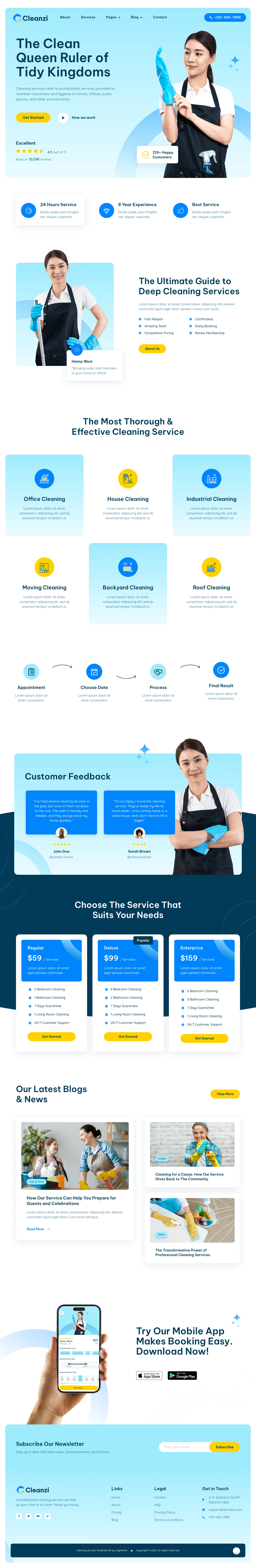 Mẫu website vệ sinh công nghiệp – Cleanzi