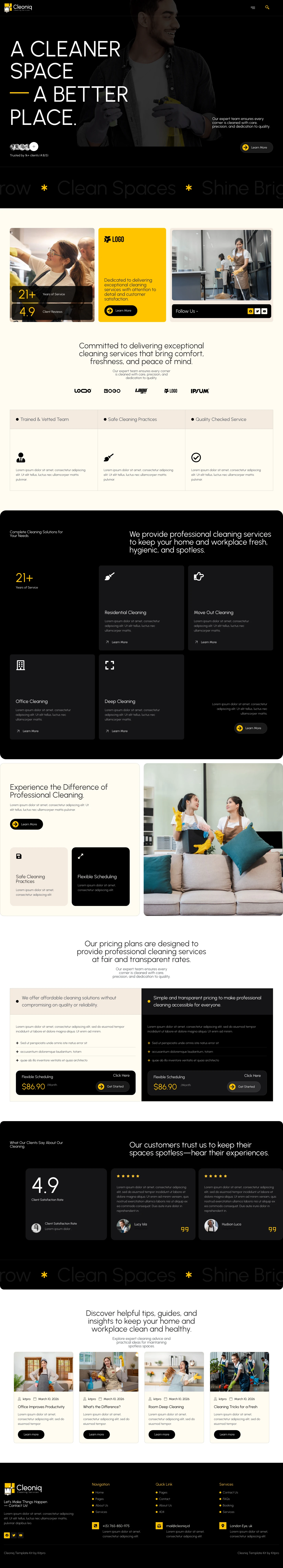 Mẫu website vệ sinh công nghiệp – Cleoniq