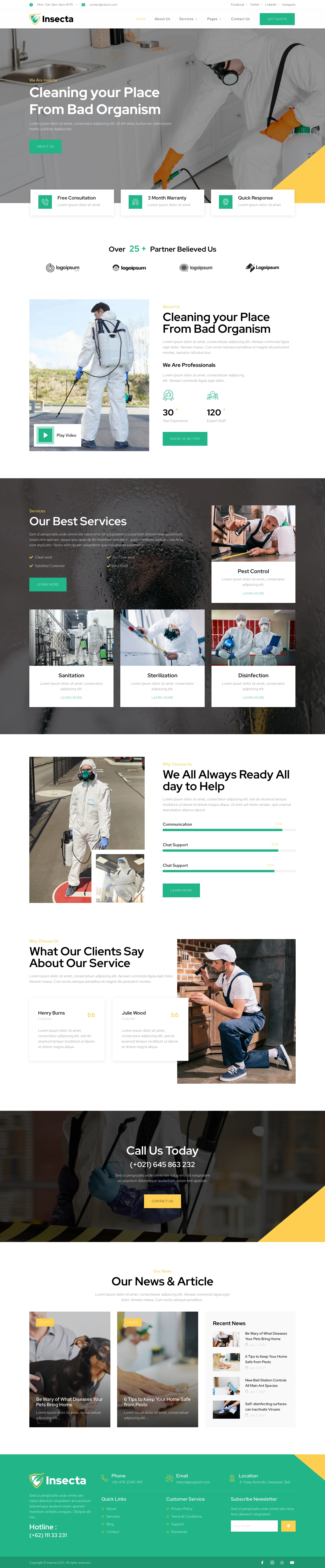 Mẫu website vệ sinh công nghiệp – Insecta