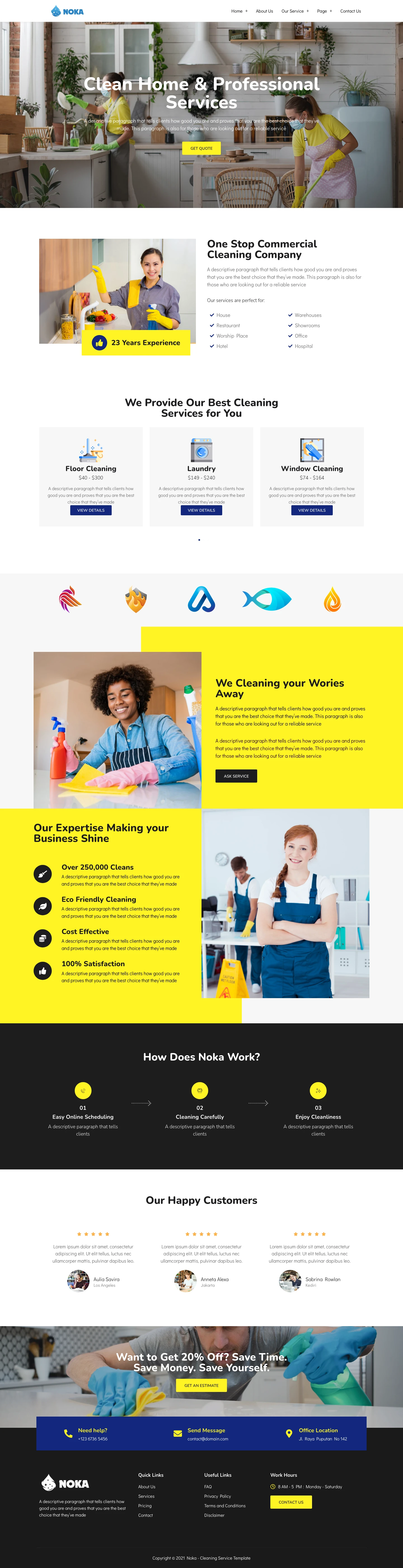 Mẫu website vệ sinh công nghiệp – Noka