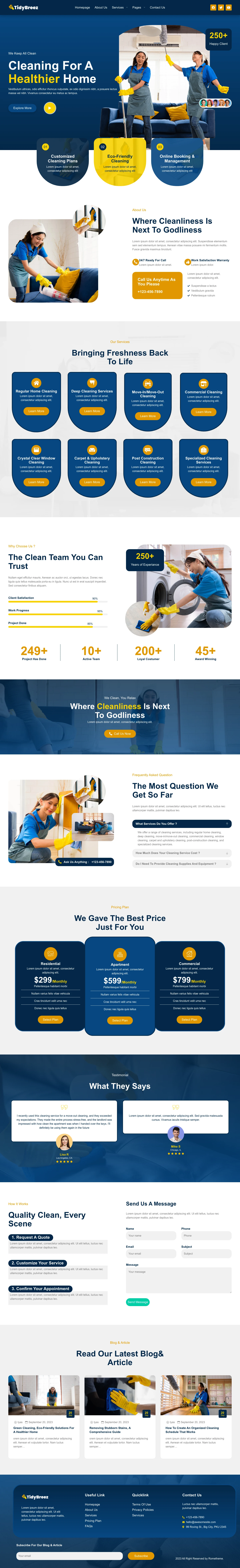 Mẫu website vệ sinh công nghiệp – Tidybreez