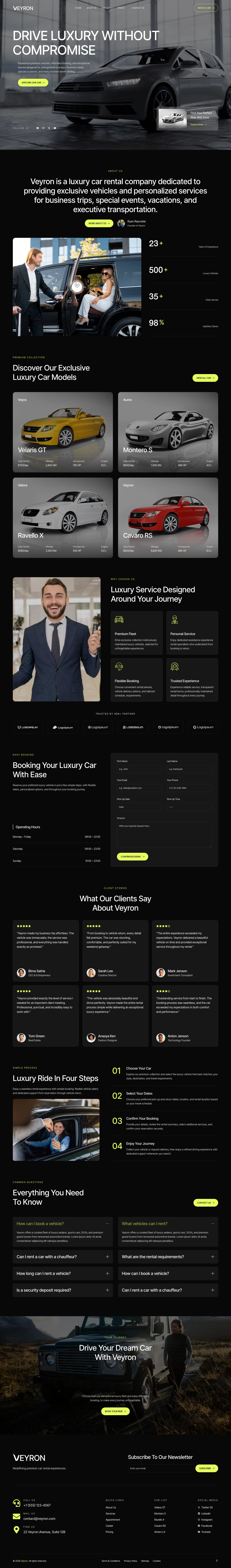Mẫu website cho thuê xe – Veyron
