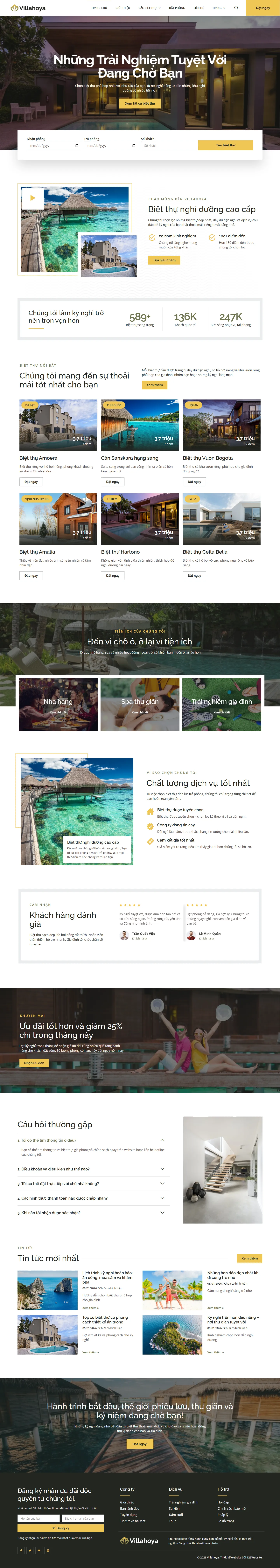 Mẫu website homestay – villa – Villahoya