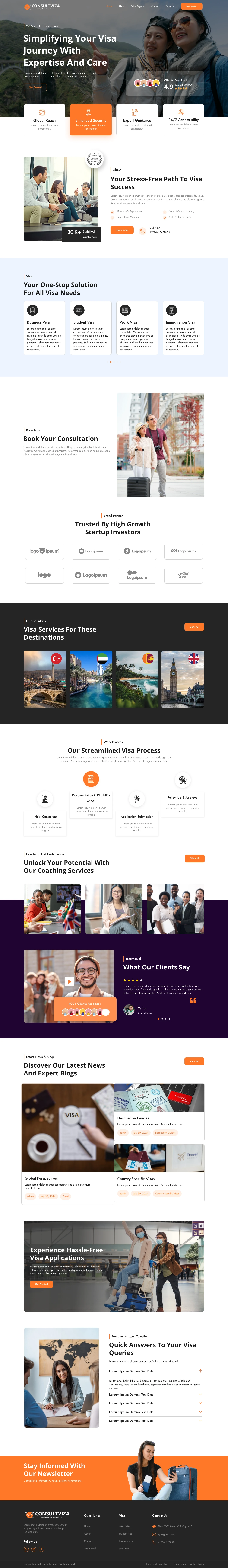 Mẫu website định cư – visa – Consultviza