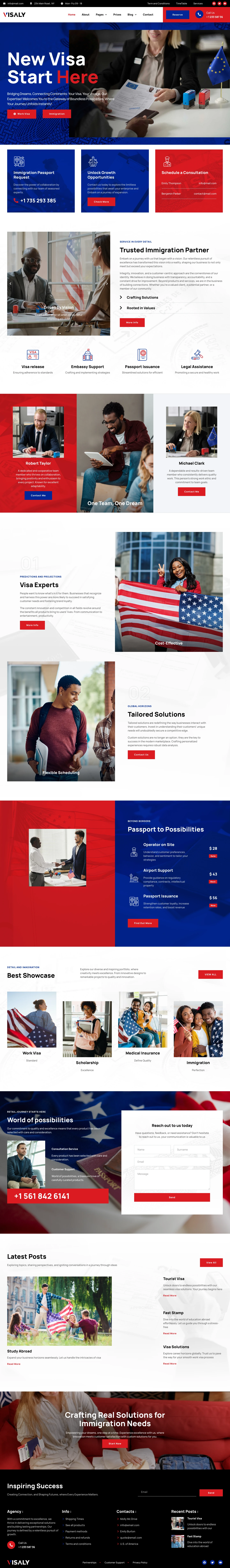 Mẫu website định cư – visa – Visaly