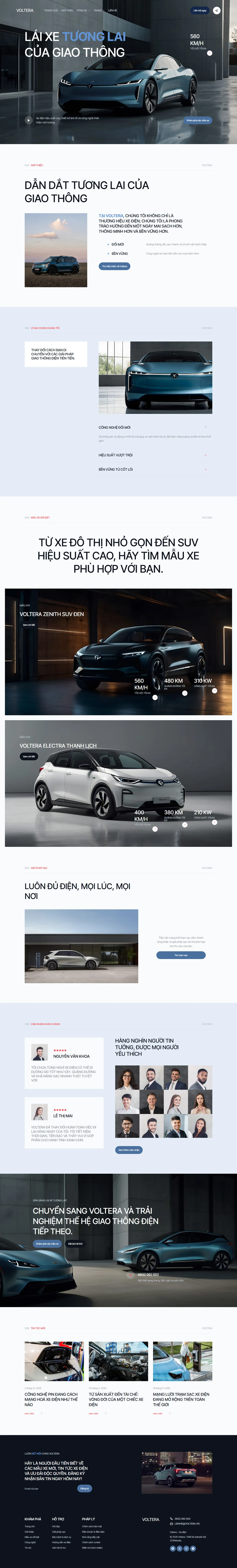 Mẫu website xe điện – trạm sạc – Voltera