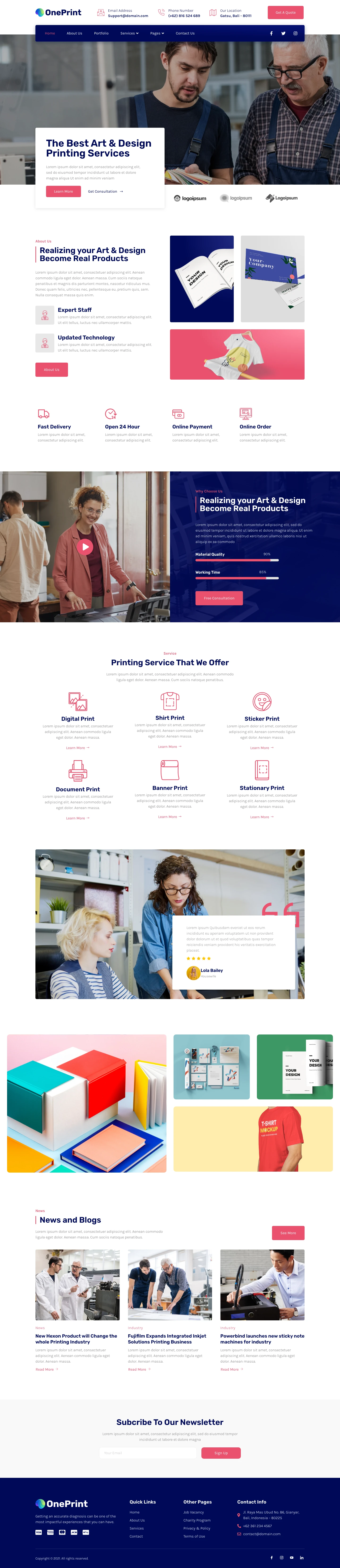Mẫu website in ấn – OnePrint