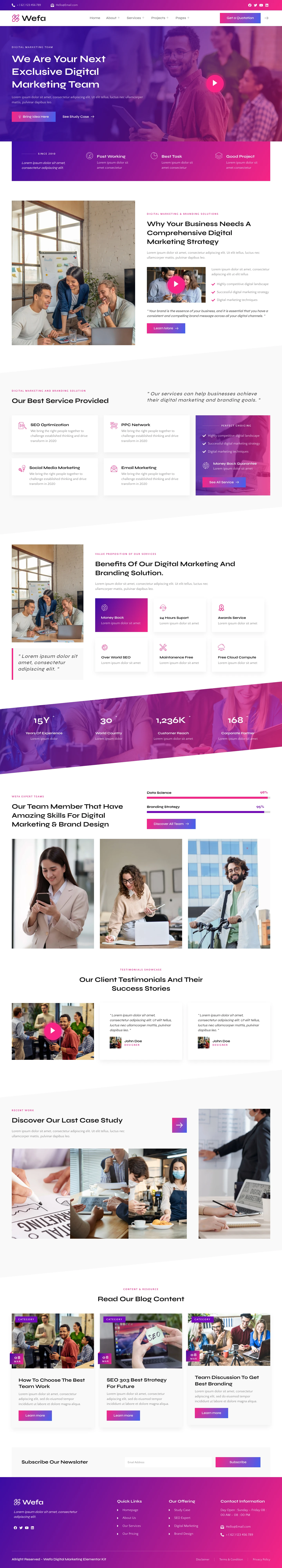 Mẫu website landing page agency marketing – Wefa