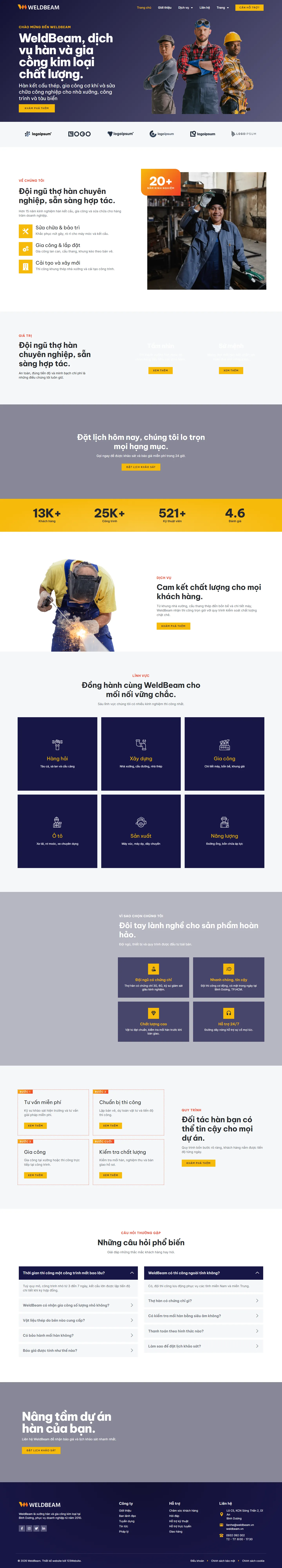 Mẫu website hàng công nghiệp – WeldBeam