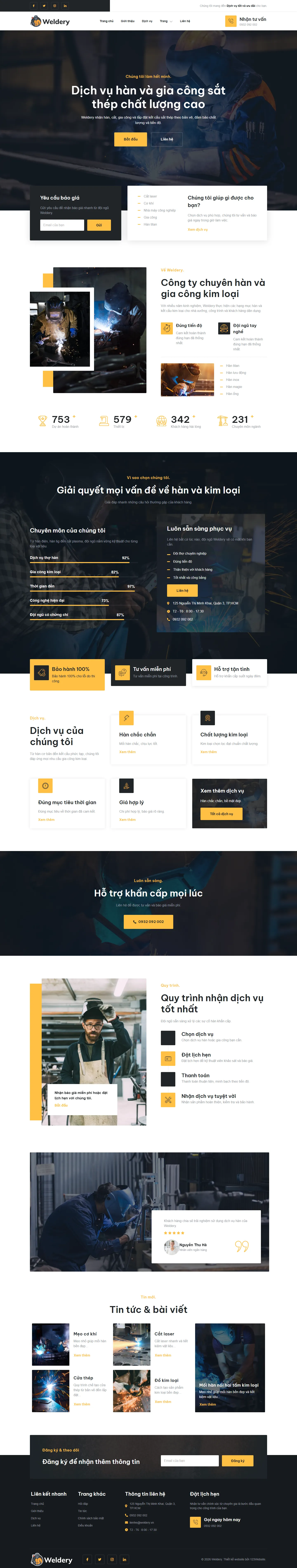 Mẫu website nhà máy sản xuất – Weldery
