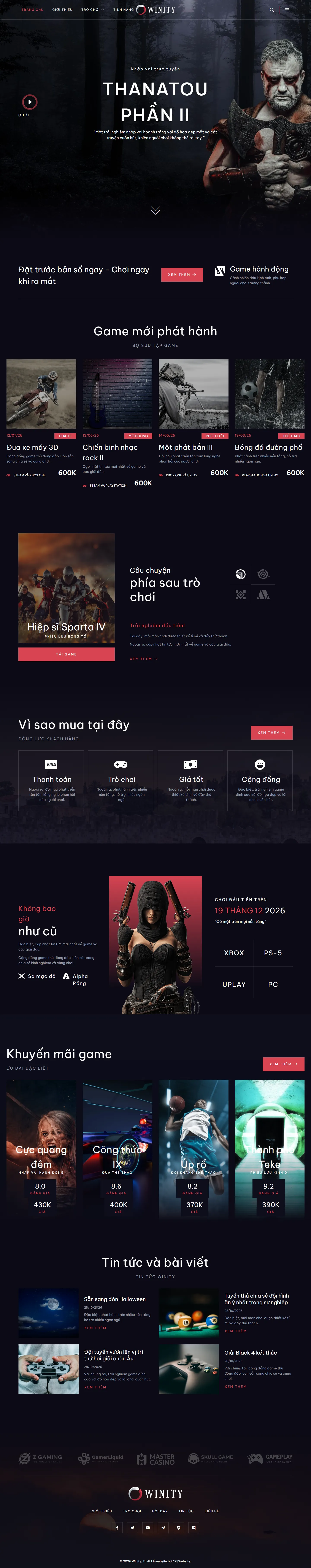 Mẫu website giới thiệu game – esports – Winity