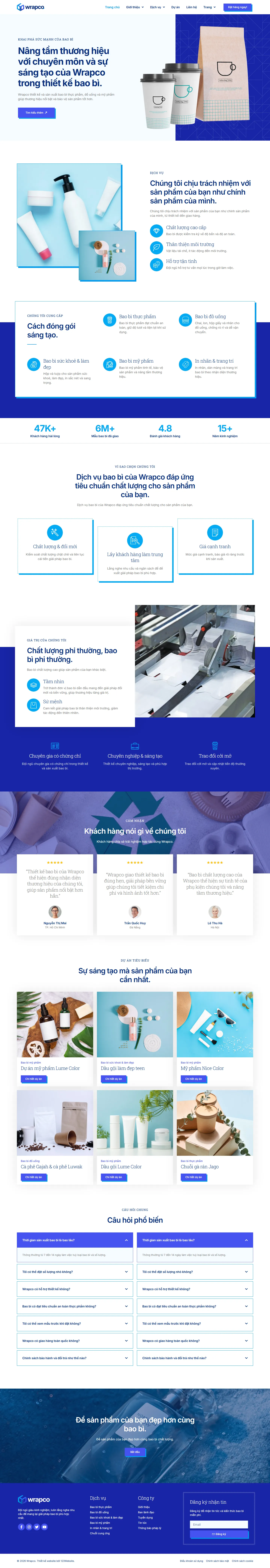 Mẫu website nhà máy sản xuất – WrapCo