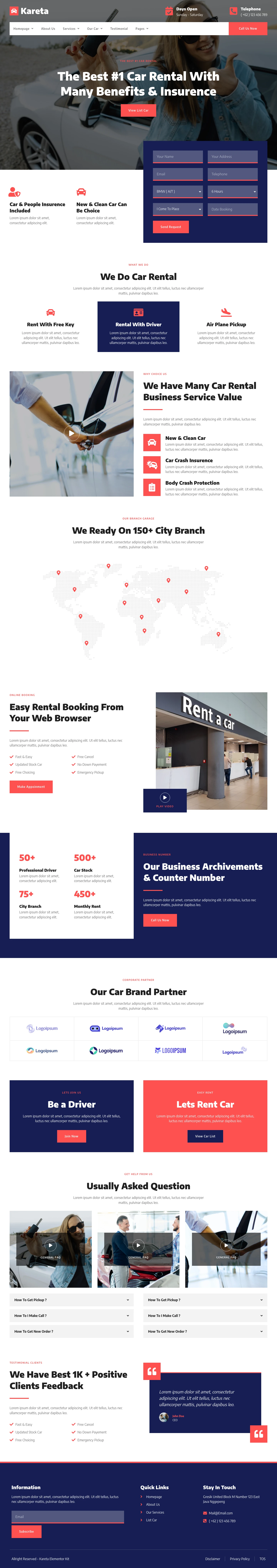 Mẫu website cho thuê xe – Kareta
