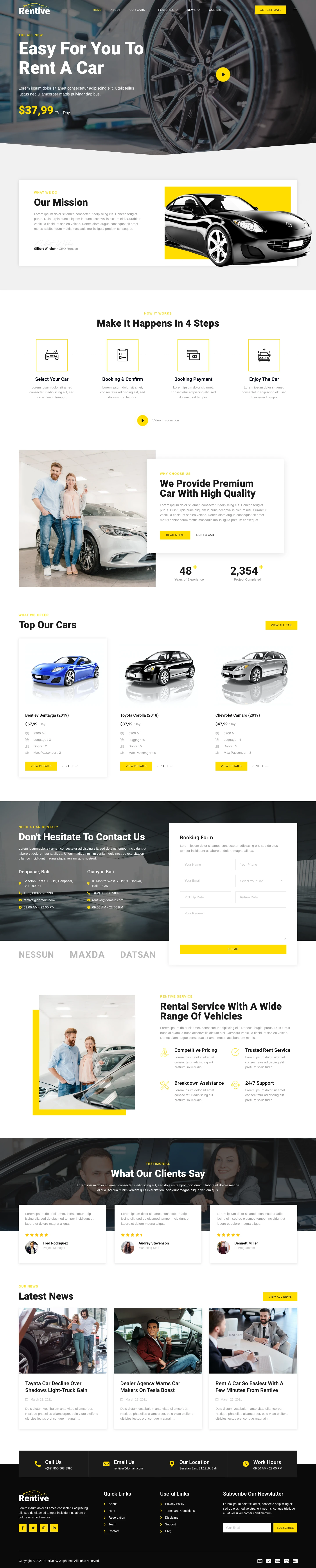 Mẫu website cho thuê xe – Rentive