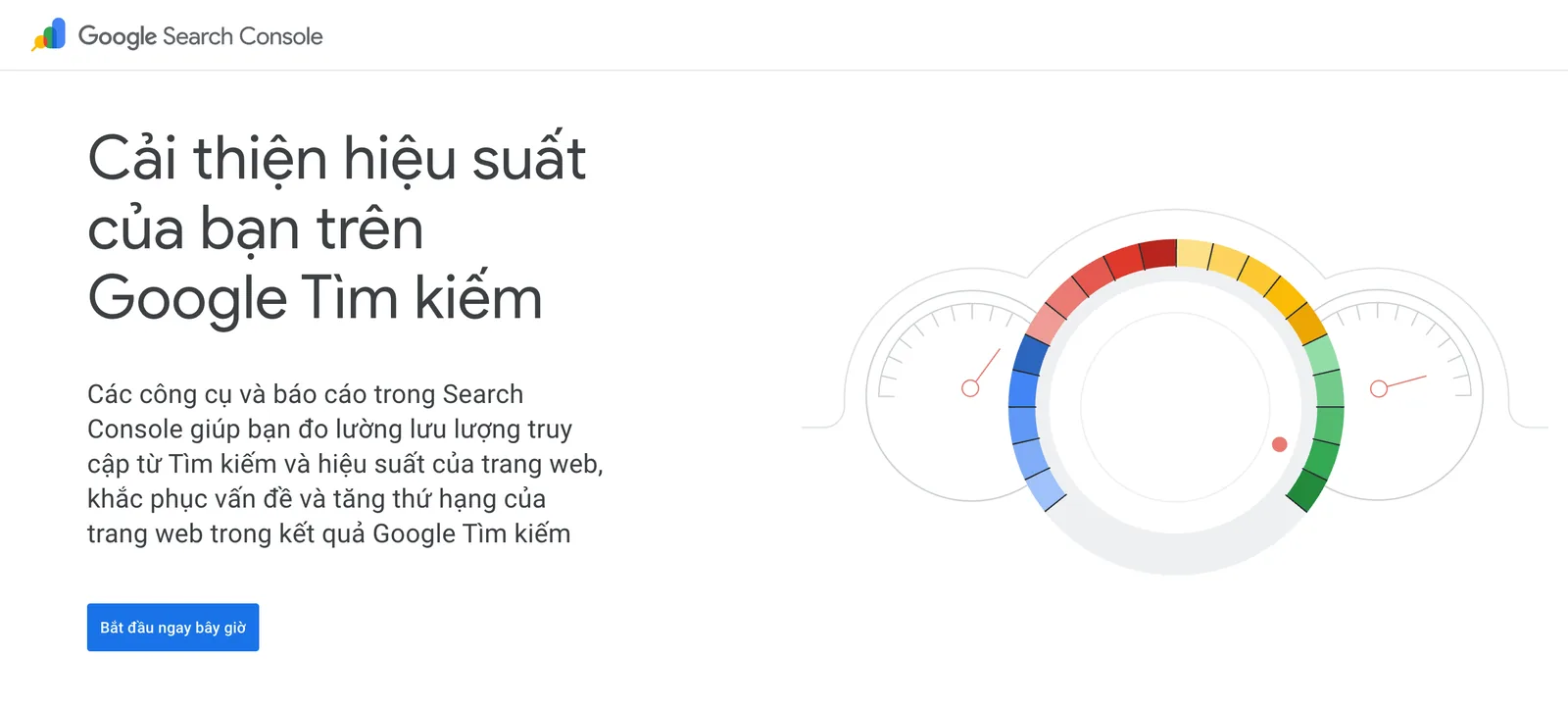 Trang giới thiệu Google Search Console