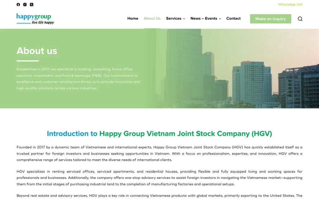 Website Happy Group Vietnam - About us