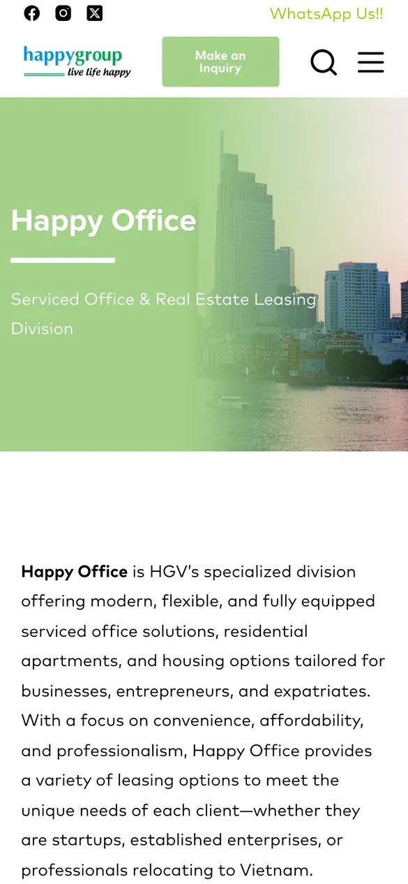 Website Happy Group Vietnam - Happy Office trên điện thoại