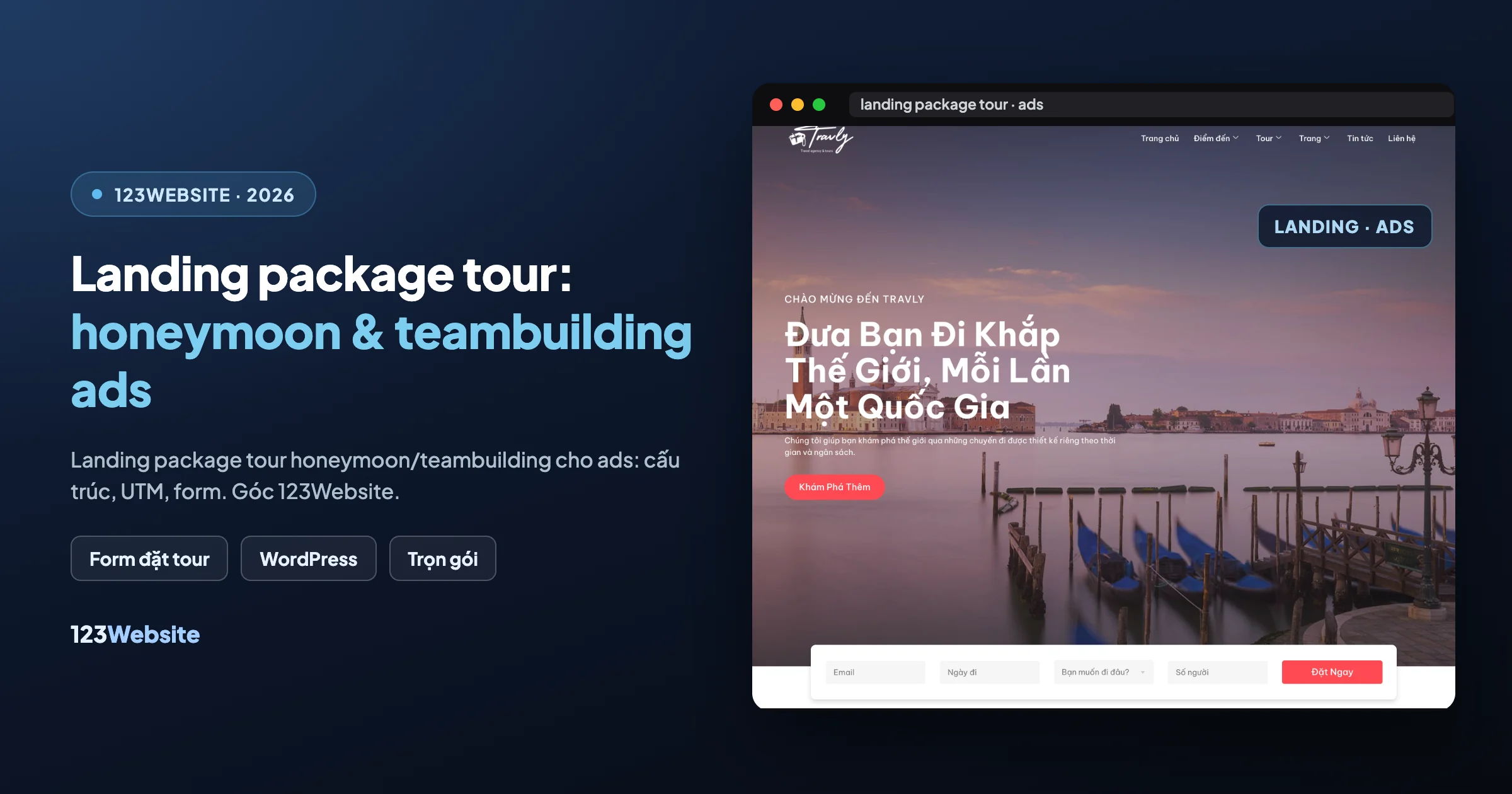 Landing page tour trăng mật và teambuilding: chuẩn bị trước khi chạy ads