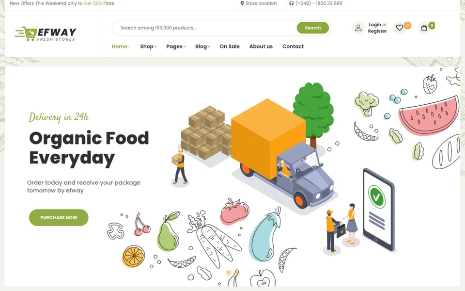 Giao diện mẫu Efway tại 123Website