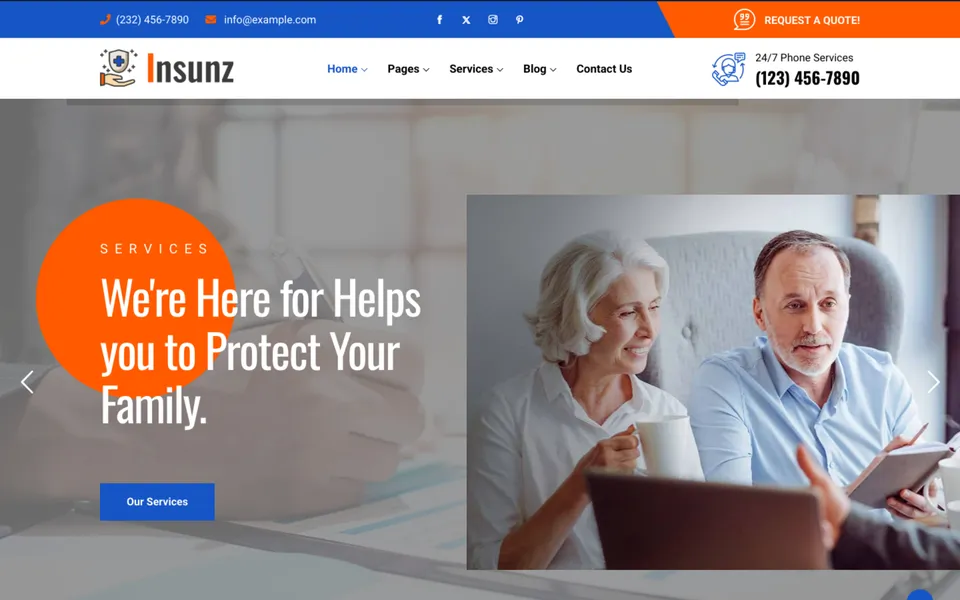 Giao diện mẫu Insunz tại 123Website