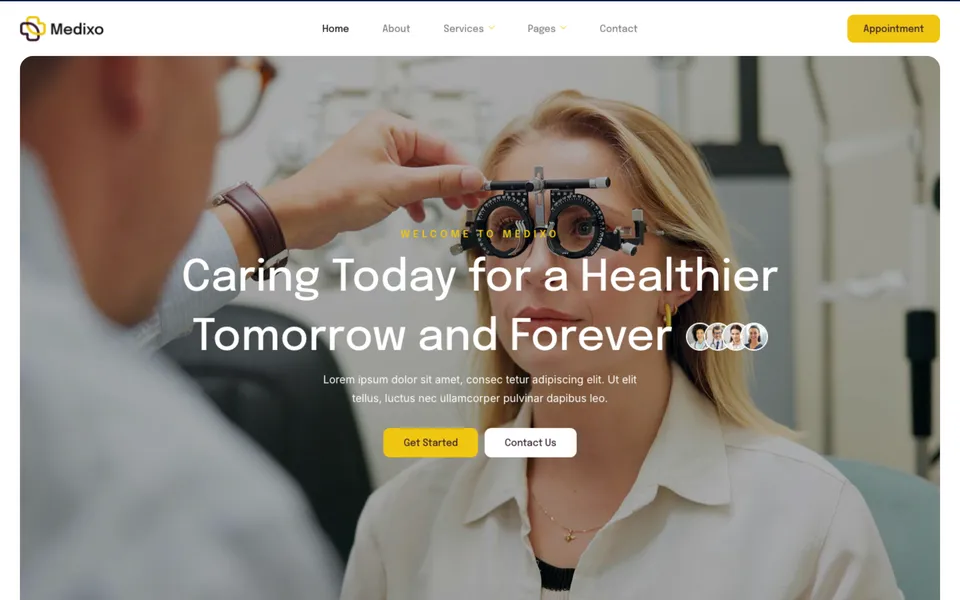 Giao diện mẫu Medixo tại 123Website