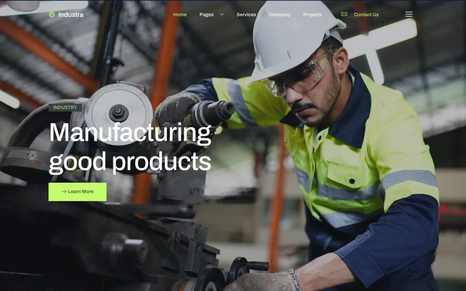 Giao diện mẫu Industra tại 123Website