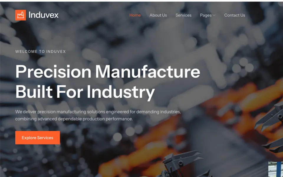 Giao diện mẫu Induvex tại 123Website