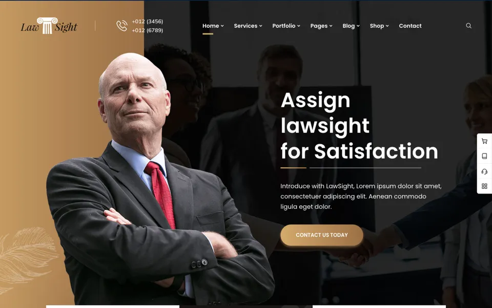 Giao diện mẫu LawSight Home 1 tại 123Website