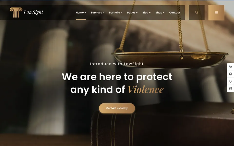 Giao diện mẫu LawSight tại 123Website