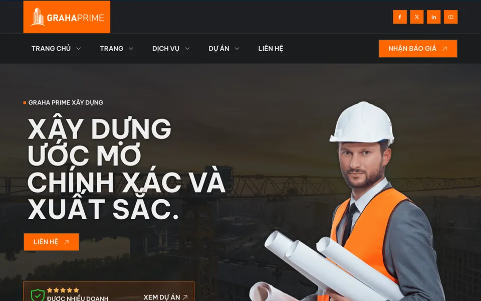 Giao diện mẫu GrahaPrime tại 123Website