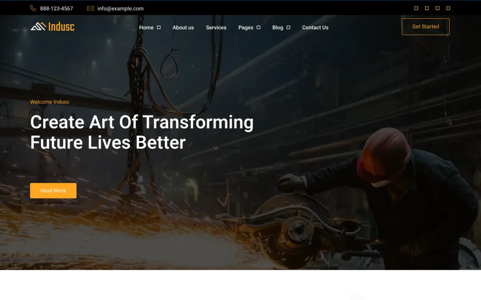 Giao diện mẫu Indusc tại 123Website