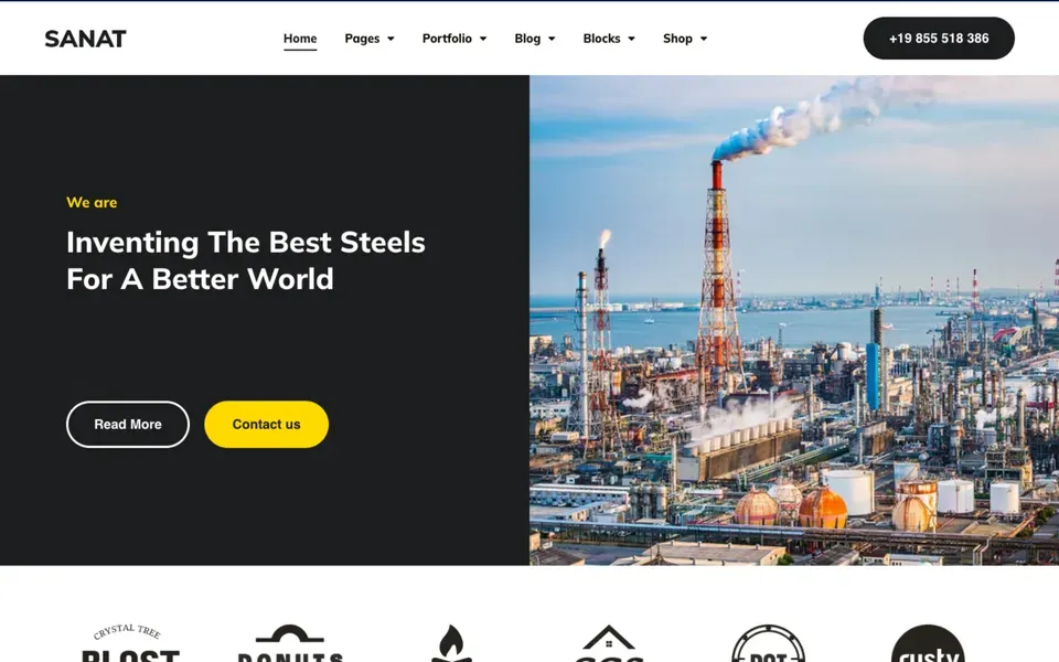 Giao diện mẫu Sanat tại 123Website