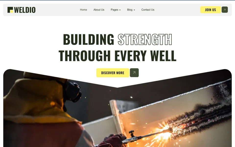 Giao diện mẫu Weldio tại 123Website
