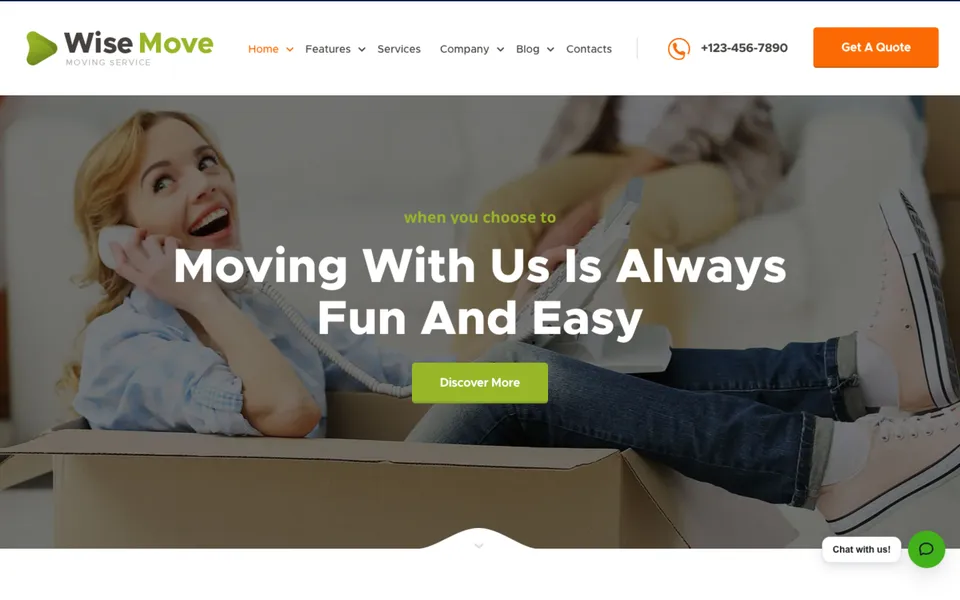 Giao diện mẫu Wise Move tại 123Website