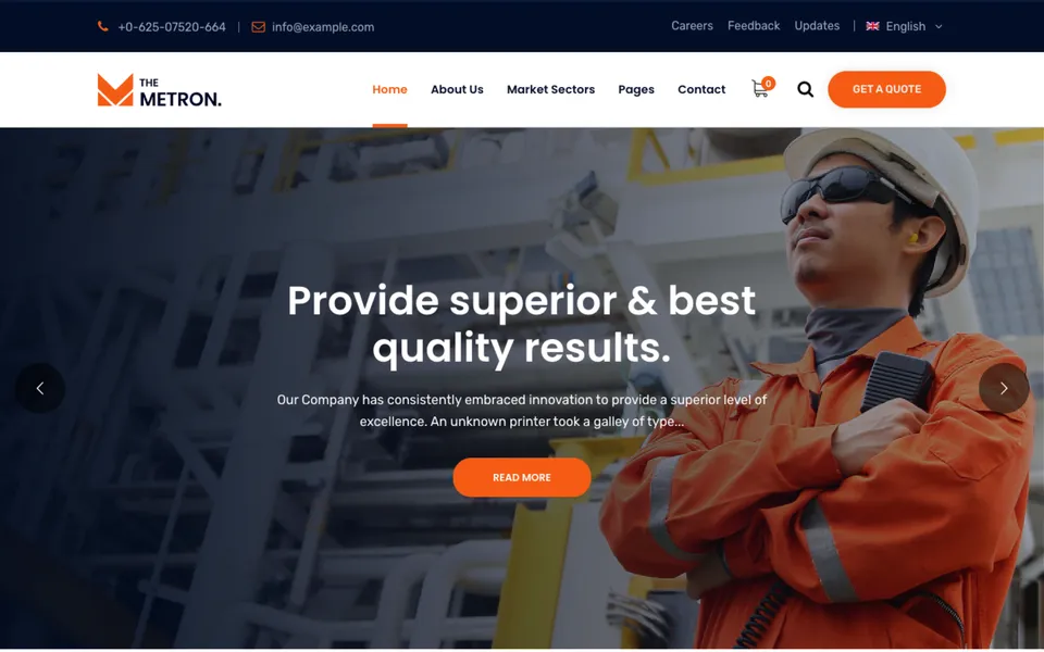 Giao diện mẫu Metron tại 123Website