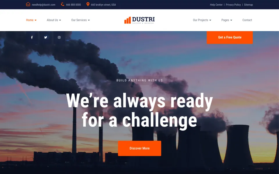 Giao diện mẫu Dustrikit tại 123Website
