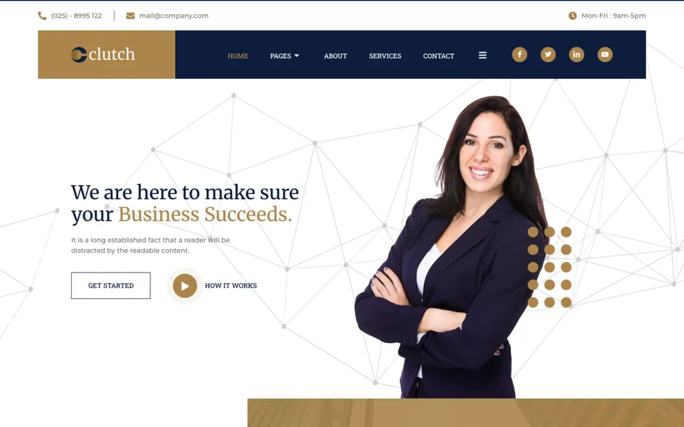Giao diện mẫu Clutch tại 123Website