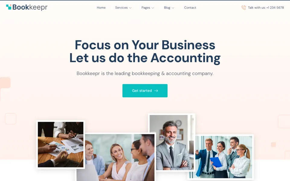 Giao diện mẫu BookKeepr tại 123Website
