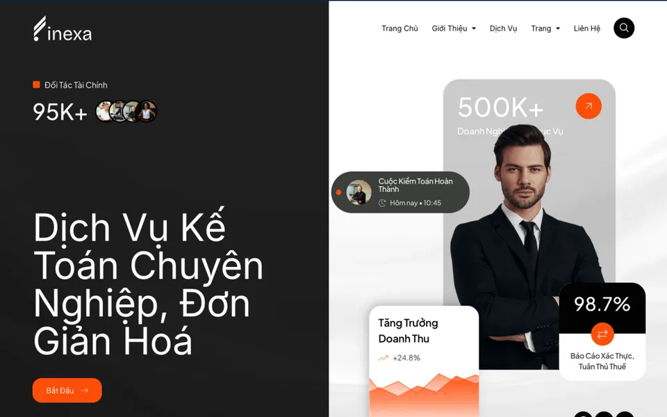 Giao diện mẫu Finexa tại 123Website
